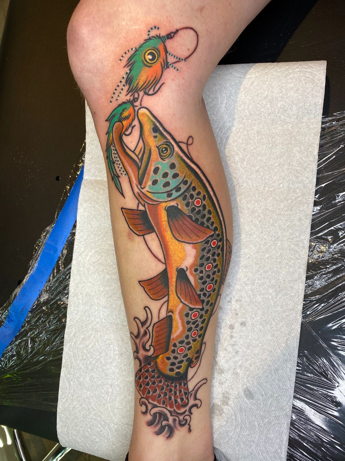 Fish Tattoo on leg